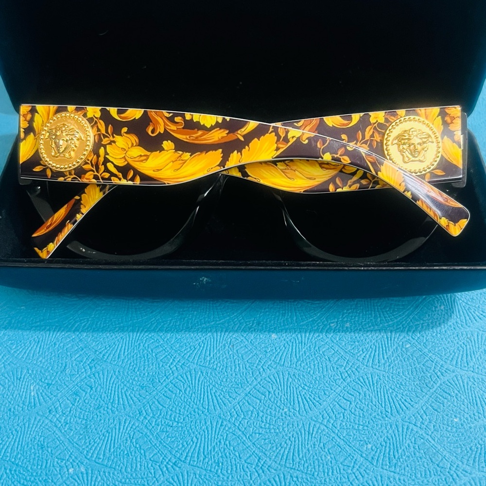 Versace Yellow Floral Round Sunglasses - Picture 3 of 7